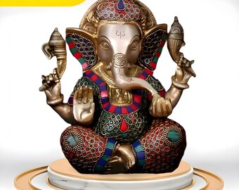 真鍮製ガネーシャ像：21cm ヒンドゥー教の神像（室内装飾用） - Etsy 日本