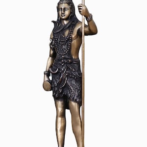 Brass Shiva Statue | Handmade Hindu God Idol | Lord Shiva Figurine for Home Temple, Meditation Yoga Room Decor | Housewarming Spiritual Gift