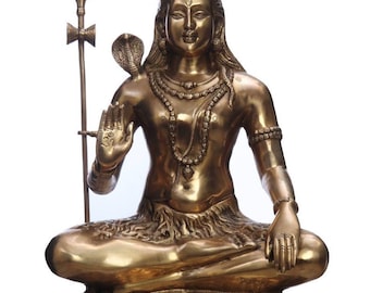 Estatua de Shiva de latón, ídolo de Adiyogi, dios hindú, 23 pulgadas