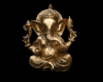 Handmade Brass Ganesha Statue | Hindu Idol, Housewarming Gift