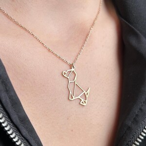 Dog 14K Gold Plated Necklace, Dog Necklace, Dog Lover Necklace, Dog Mom Gift, Dog Lover Gift, Dog Jewelry, Birthday Gift For Dog Lovers
