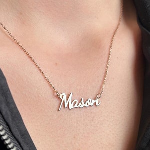 Personalized 14K Gold Plated Name Necklace, Custom Name Necklace, Name Jewelry, Kids Name Necklace, Anniversary Gift, Name Pendant Necklace