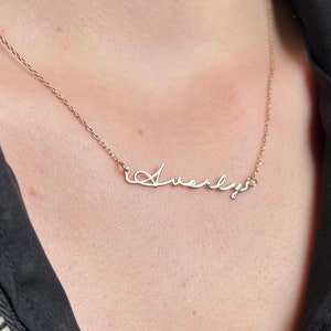 Personalized 14K Gold Plated Name Necklace, Custom Name Necklace, Name Jewelry, Kids Name Necklace, Anniversary Gift, Name Pendant Necklace