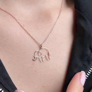 Lucky Elephant 14K Gold Plated Necklace: Animal Jewelry Gift