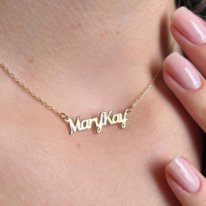 Personalized 14K Gold Plated Name Necklace, Custom Name Necklace, Name Jewelry, Kids Name Necklace, Anniversary Gift, Name Pendant Necklace