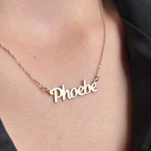 Personalized 14K Gold Plated Name Necklace, Custom Name Necklace, Name Jewelry, Kids Name Necklace, Anniversary Gift, Name Pendant Necklace