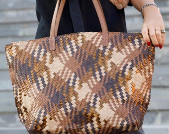 Borsa hobo di lusso in pelle italiana intrecciata a mano – Borsa a tracolla per donna