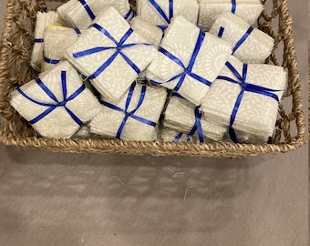 21-208 - White on Cream  - 2.5 by 2.5 inch squares - Mini Packs - 8+ each of 12 fabrics per set - Total of 96