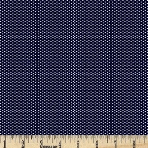 1343 - Pin Dots  - Navy with White Dots - 100% Cotton - Quilt Quality Fabric