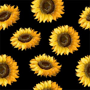 932 - Sunflower All Over Print - 100% Quilt Quality Fabric - Listed by the 1/2 Yard