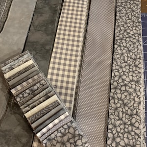 21-250 - Gray Blends and White Variety - 2.5 inch strips  - Layer Pack - 2 of each of 10 for total of 20 Strips per roll