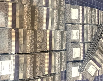 21-250 - Gray Blends and White Variety - 2.5 inch strips  - Layer Pack - 2 of each of 10 for total of 20 Strips per roll