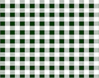 1935 - Gingham Check - Hunter Green and White - 100% Cotton - Quilt Quality Fabric