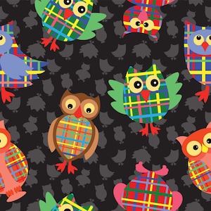 928 - Give A Hoot Print - 100% Quilt Quality Fabric - Listed by the 1/2 Yard