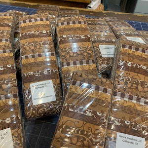 21-254 - Dark Brown Blends with some White Varieties - 2.5 inch strips - Layer Pack- 2 of each of 10 total of 20