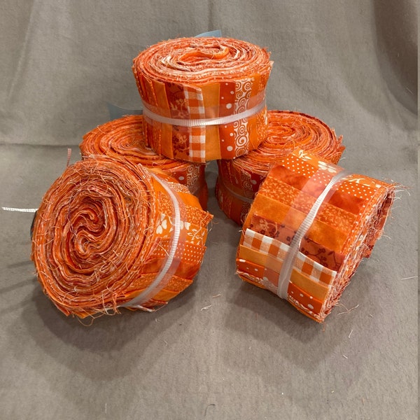21-251 - Orange Blends and White Variety - 2.5 inch strips  - Layer Pack - 2 of each of 10 for total of 20 Strips per roll