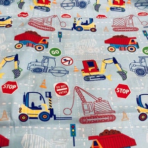894 - Construction Machines Print - 100% Quilt Quality Fabric - Listed by the 1/2 Yard