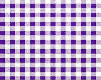 1944 - Gingham Check - Purple and White - 100% Cotton - Quilt Quality Fabric