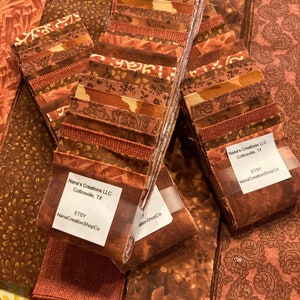 21-275 - Rust Brown Blends - 2.5 inch strips - Layer Pack - 2 of each of 10 for total of 20 Strips per roll