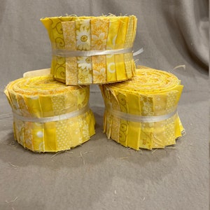 21-234 - Light Yellow Blends & White Variety - 2.5 inch strips - Layer Pack - 2 of each of 10 for total of 20
