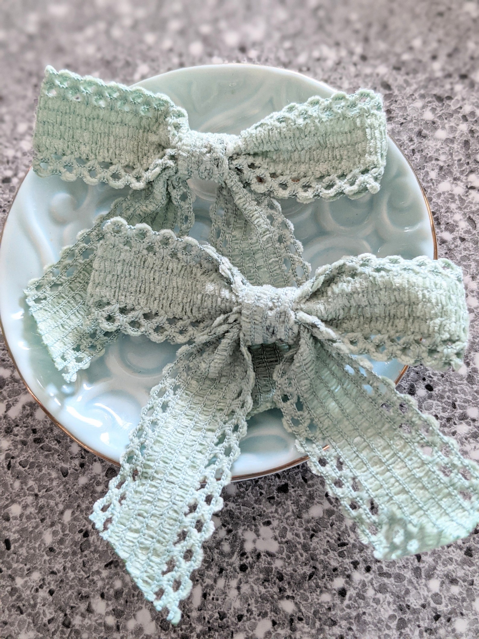 Set of Two Lace Hair Clips Lace Barrettes Lace Bow Clip Etsy