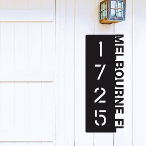 Personalized Metal House Number with City and State Sign, Personalized Address Sign, Modern House Numbers, Custom Address Plaque