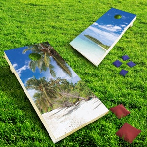 Beach Cornhole Boards, Backyard Games, BBQ Games, Housewarming Gift, Tailgating, Cornhole Set with Bags, Wedding Gift, Housewarming Gift