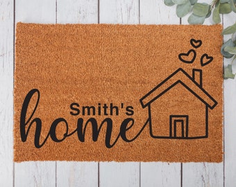 Personalized Door Mat, Housewarming Gift, Custom Welcome Doormat, Wedding Gift, New Home Gift, Closing Gift, Front Door Mat