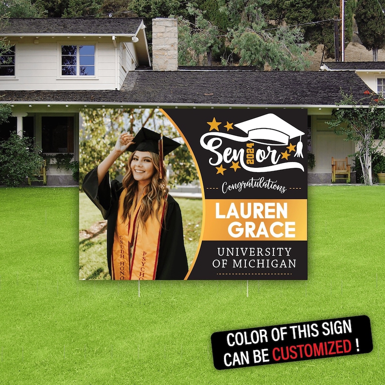 Graduation Lawn Signs, Yard Signs, Outdoor Lawn Decorations, Lawn Ornaments, College Graduation, High School Graduation, Class Of 2024 image 1