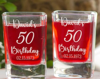 Birthday Shot Glasses, Birthday Gift, Birthday Party Favor, Birthday Shot Glasses, Birthday Favors, Personalized Shot Glasses