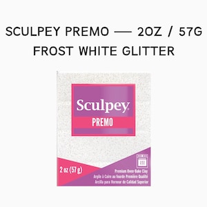 Sculpey Premo Accents Frost White Glitter 2oz 57g FRESH POLYMER CLAY