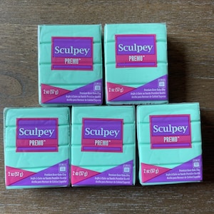 Lot of 5 Sculpey Premo Mint Green 2oz 57g FRESH POLYMER CLAY