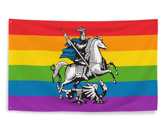 Drapeau de fierté LGBT Moscou, Russie 3x5