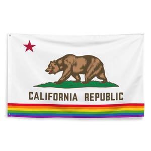 California LGBT Gay Pride Flag 3x5 | Pride Month Cali Californian Rainbow Banner