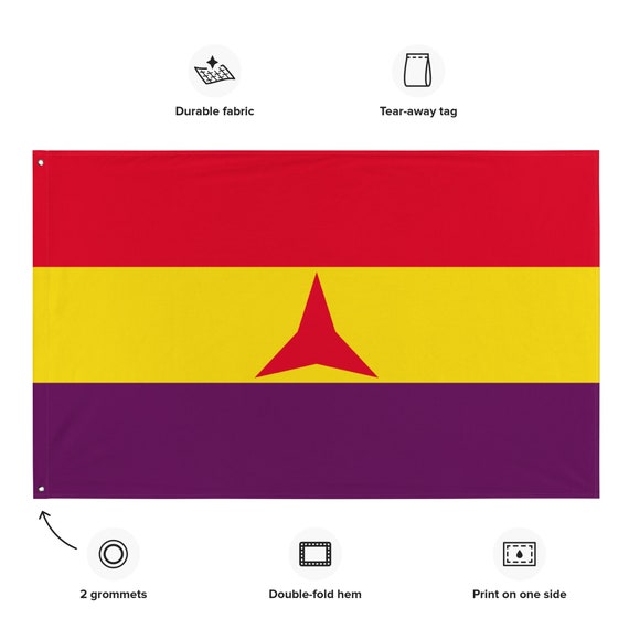 Drapeau Espagnol Républicain avec écusson 90x60cm - Espagne