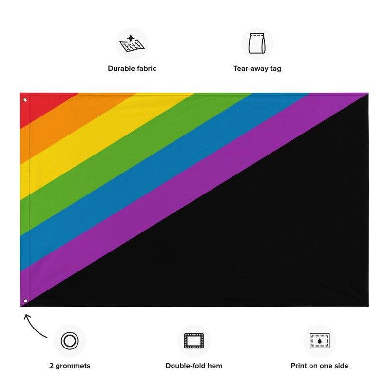 Rainbow Peace Italian (pace), Protest Flag | Unique Design Print | High Quality Materials | 5 Sizes | Made In EU - Foto 7