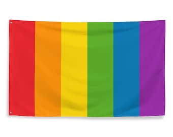 Flaga LGBT Gay Pride 3x5 | Pionowa wisząca flaga dumy