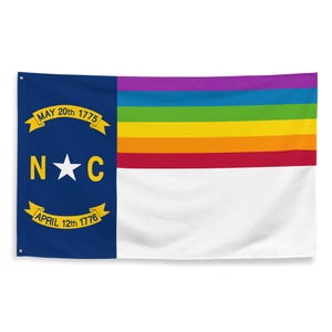 North Carolina Pride Flag 3x5 | LGBT Gay Pride Month North Carolinian Rainbow Banner