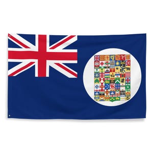 British Empire Coat of Arms Blue Ensign Flag 3x5 | Historical Proposed United Kingdom UK Imperial Banner Heraldry