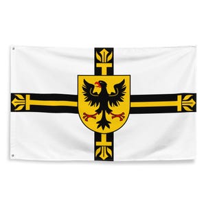 Flaga heraldyczna Zakonu Krzyżackiego 3x5 | Sztandar herbowy Krzyżowców Krzyżowców