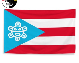 Puerto Rico Taíno Sun God Sol de Jayuya Revolutionary Lares Flag 3x5
