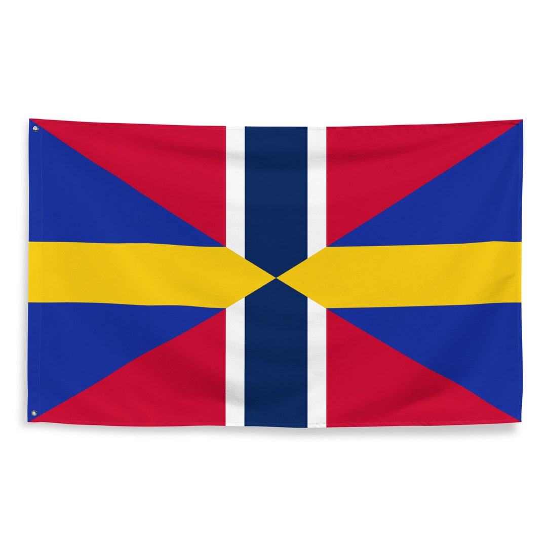 スウェーデン・ノルウェー連合旗 3x5 - Etsy 日本