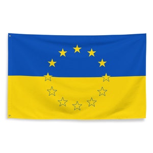 Ukraine EU Flag 3x5