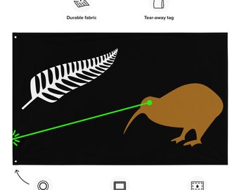 Laser Kiwi New Zealand Aotearoa Silver Fern Flag 3x5 - Etsy