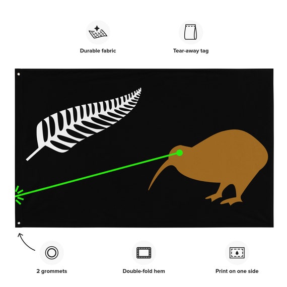 Laser Kiwi New Zealand Aotearoa Silver Fern Flag 3x5 - Etsy