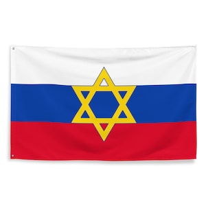 Russian Jewish Star of David Flag 3x5