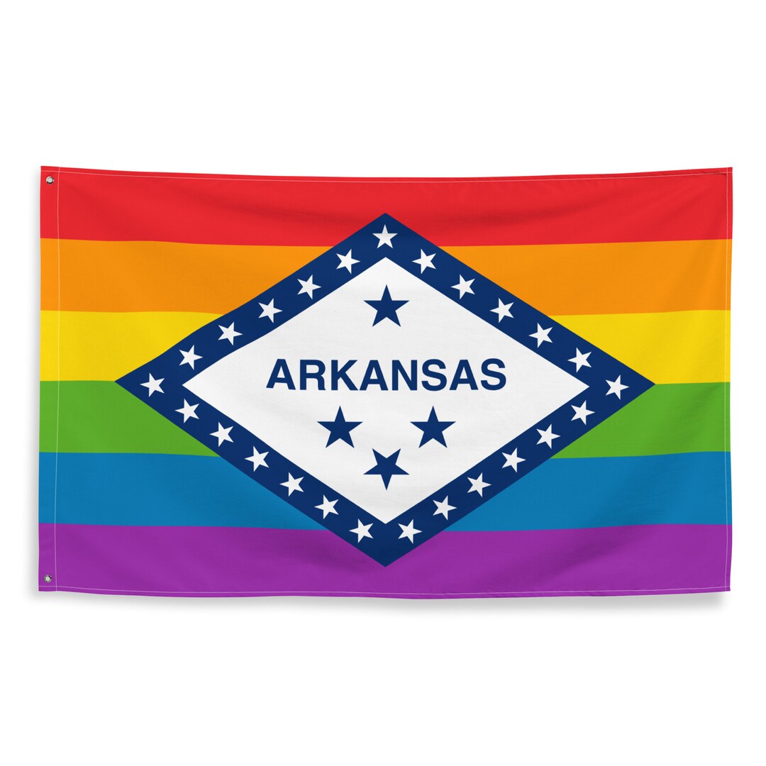 Arkansas Pride Flag 3x5 Gay Rainbow Banner USA - Etsy