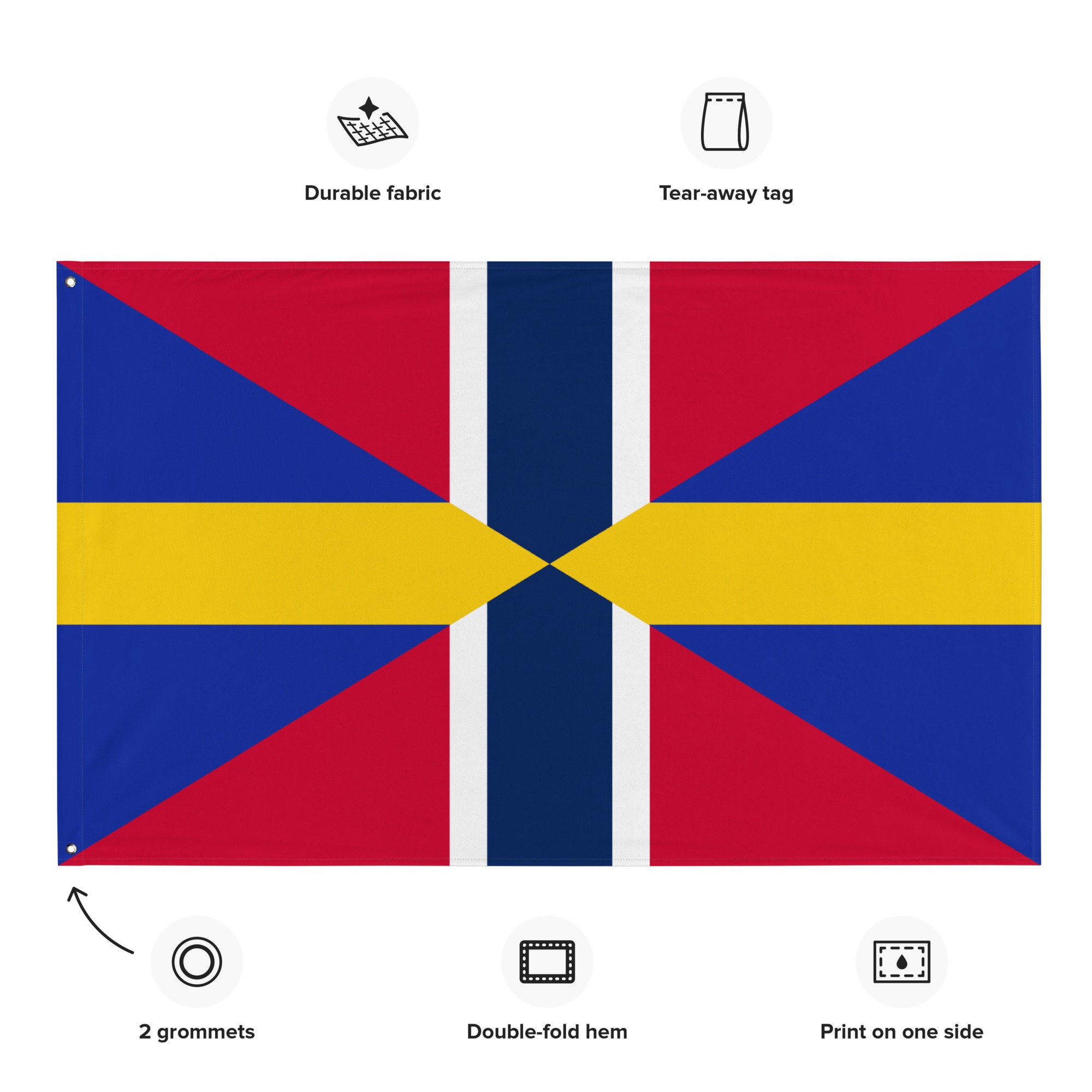 スウェーデン・ノルウェー連合旗 3x5 - Etsy 日本