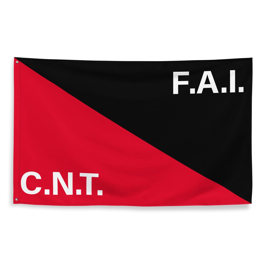 Drapeau Milices Confédérales CNT-FAI Espagne - 45x30cm - AZ FLAG - Neuf