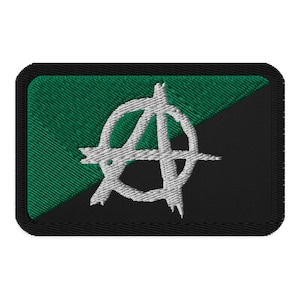Anarchist (Eco) Embroidered Flag Patch | Anarchy Environmentalist Iron-on & Sew-on Patches